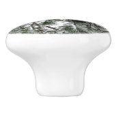 Onderaan de sneeuwbedekte pijnboom Winter Foto Keramische Knop (Zijkant)