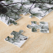 Onderaan de sneeuwbedekte pijnboom Winter Foto Legpuzzel (Zijkant)