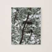 Onderaan de sneeuwbedekte pijnboom Winter Foto Legpuzzel (Verticaal)