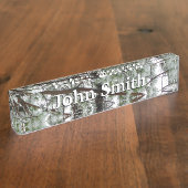 Onderaan de sneeuwbedekte pijnboom Winter Foto Naambordje (Zijkant)