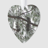 Onderaan de sneeuwbedekte pijnboom Winter Foto Ornament (voorkant)