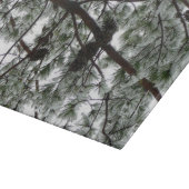 Onderaan de sneeuwbedekte pijnboom Winter Foto Snijplank (Hoek)