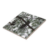 Onderaan de sneeuwbedekte pijnboom Winter Foto Tegeltje (Zijkant)