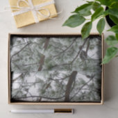 Onderaan de sneeuwbedekte pijnboom Winter Foto Tissuepapier (Geschenk)