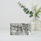 Onderaan de sneeuwbedekte pijnboom Winter Foto Visitekaartje (Staand voorkant)