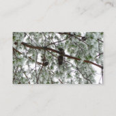 Onderaan de sneeuwbedekte pijnboom Winter Foto Visitekaartje (Achterkant)