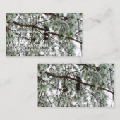 Onderaan de sneeuwbedekte pijnboom Winter Foto Visitekaartje (Voorkant / Achterkant)