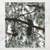 Onderaan de sneeuwbedekte pijnboom Winter Foto Wijn Etiket (Enkel label)