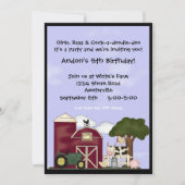 Onderaan de uitnodiging tot het Boerderij (Voorkant)