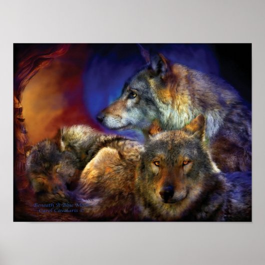 Onderaan een Blue Moon Art Poster/Afdruk Poster (Voorkant)