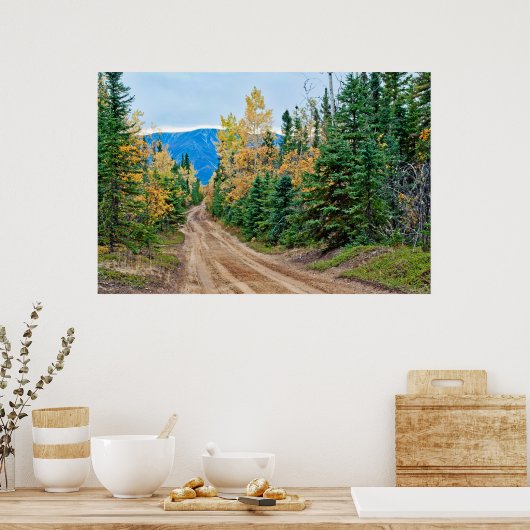 Onderaan een Dirt Road Horizontale Poster (Keuken)