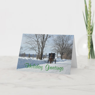 Onderaan een sneeuwlandsteeg op Kerstmis Feestdagen Kaart