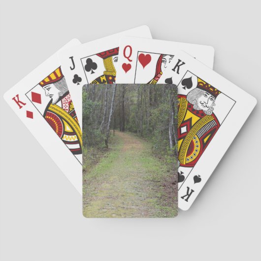 Onderaan het pad pokerkaarten (Achterkant)
