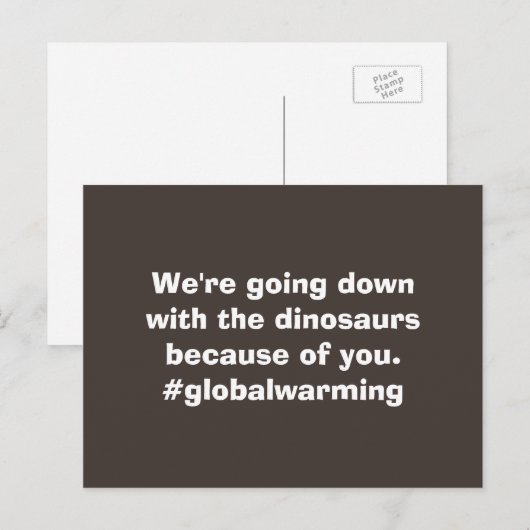 Onderaan met Het Globale Verwarmen van Briefkaart (Voorkant / Achterkant)
