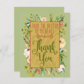 Onderaan mijn hart Floral Hartelijk dank Bedankkaart (Voorkant / Achterkant)