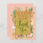 Onderaan mijn hart Floral Hartelijk dank Bedankkaart (Voorkant / Achterkant)