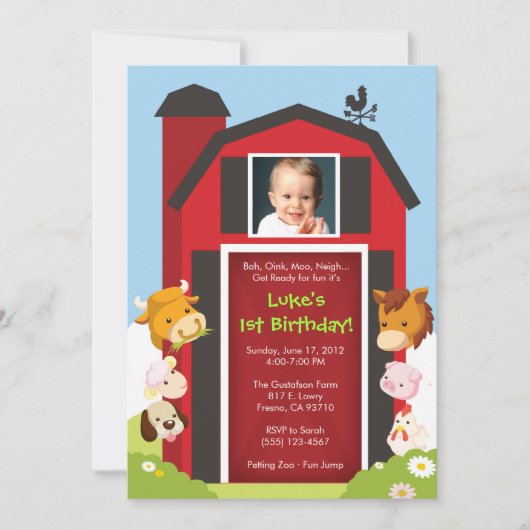 Onderaan op het Boerderij - uitnodiging van de Bir (Voorkant)