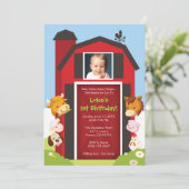 Onderaan op het Boerderij - uitnodiging van de Bir (Staand voorkant)