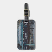 Onderaardse blauwvintonijn bagagelabel (Voorkant verticaal)