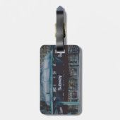 Onderaardse blauwvintonijn bagagelabel (Achterkant verticaal)