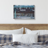 Onderaardse blauwvintonijn canvas afdruk (Insitu (Slaapkamer))