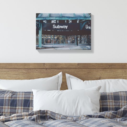 Onderaardse blauwvintonijn canvas afdruk (Insitu (Slaapkamer))