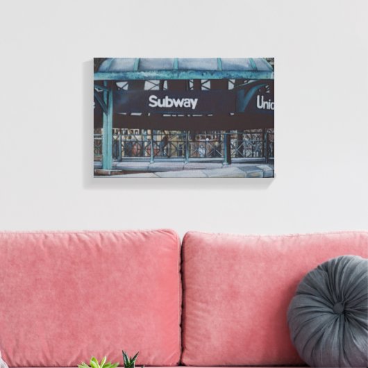 Onderaardse blauwvintonijn canvas afdruk (Insitu (Woonkamer))