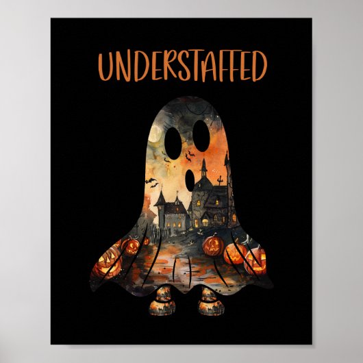 Onderbezette sarcastische Halloween-geest Poster (Voorkant)