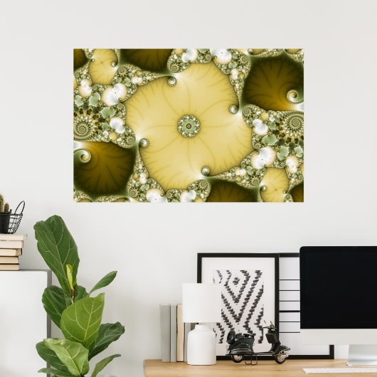 Onderbloem Fractal Poster (Thuiskantoor)