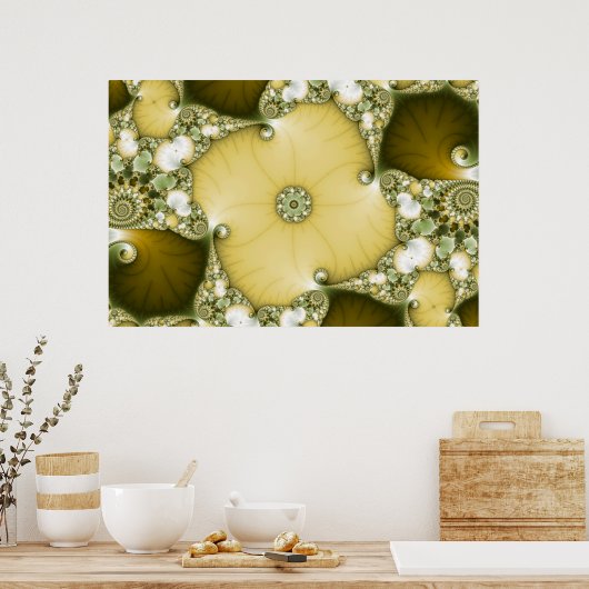 Onderbloem Fractal Poster (Keuken)