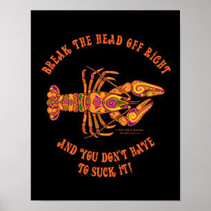Onderbreek de afdruk van het hoofd-kruipvis poster