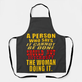 Onderbreek de vrouw niet om het te doen schort