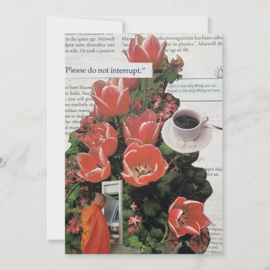 Onderbreek geen Geld Ochtend Koffie Thee Tijd Kaart (Voorkant)