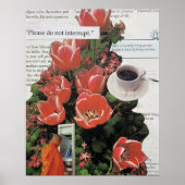 Onderbreek geen Geld Ochtend Koffie Thee Tijd Poster (Voorkant)