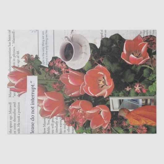 Onderbreek geen Geld Ochtend Koffie Thee Tijd Tissuepapier (Voorkant)