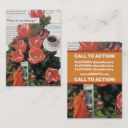 Onderbreek geen Geld Ochtend Koffie Thee Tijd Visitekaartje (Voorkant / Achterkant)