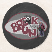 Onderbreken en rennen ronde kartonnen onderzetter (Voorkant)