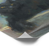 Onderbroken nap, zwart kattendrukkend schilderij poster (Hoek)