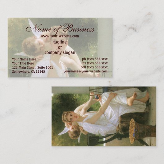 Onderbroken werk van William Adolphe Bouguereau Visitekaartje (Voorkant / Achterkant)