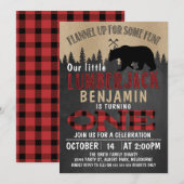 Onderdeel Chalkboard Lumberjack 1e verjaardag uitn Kaart (Voorkant / Achterkant)