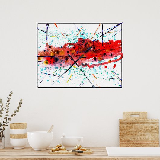 Onderdeel Deux met gekramde verf Poster (Keuken)