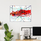 Onderdeel Deux met gekramde verf Poster (Thuiskantoor)