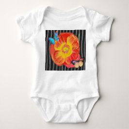 ONDERDEEL MET NAAM BABY KATOENEN BODY ROOD KLOPPEN ROMPER