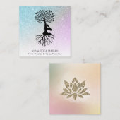 *~* ONDERDELEN HOUDEN- lotus Vierkante Visitekaartje (Voorkant / Achterkant)