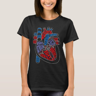 Onderdelen van hart anatomisch hart cadeau voor ca t-shirt