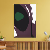 Onderdompeling: Abstract Zwart, Wit, Paarse & Groe Canvas Afdruk (Insitu (Woonkamer))