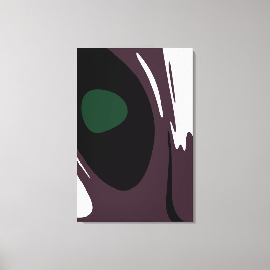 Onderdompeling: Abstract Zwart, Wit, Paarse & Groe Canvas Afdruk (Voorkant)