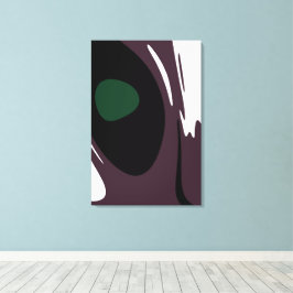Onderdompeling: Abstract Zwart, Wit, Paarse & Groe Canvas Afdruk