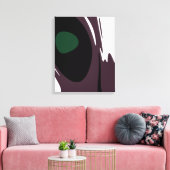 Onderdompeling: Abstract Zwart, Wit, Paarse & Groe Canvas Afdruk (Insitu (Woonkamer))