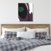 Onderdompeling: Abstract Zwart, Wit, Paarse & Groe Canvas Afdruk (Insitu (Slaapkamer))